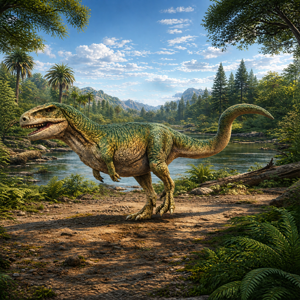 Llukalkan dinosaur in a prehistoric enviroment