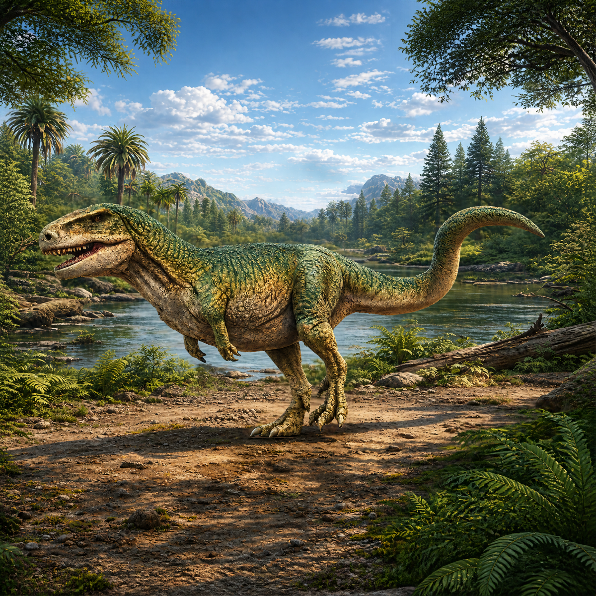 Llukalkan dinosaur in a prehistoric enviroment