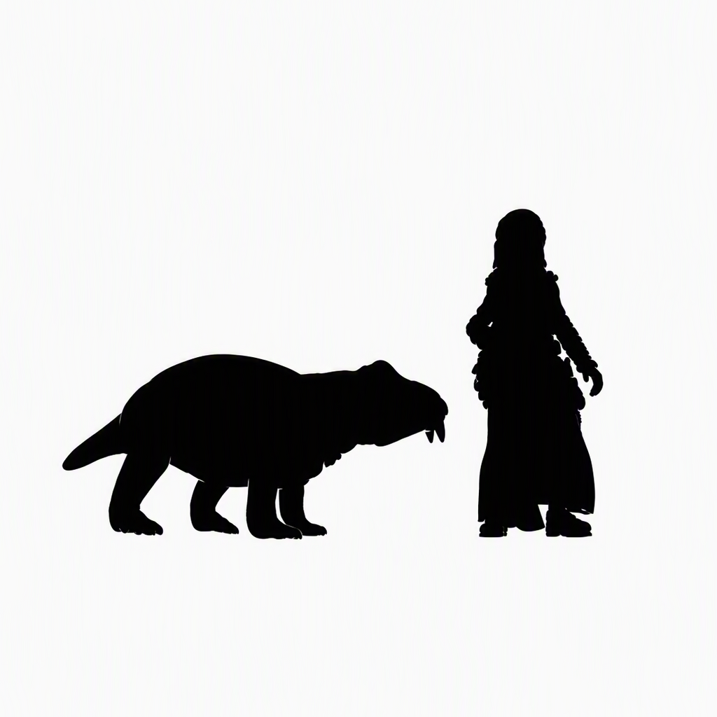Lystrosaurus scale comparison to 28mm human miniature