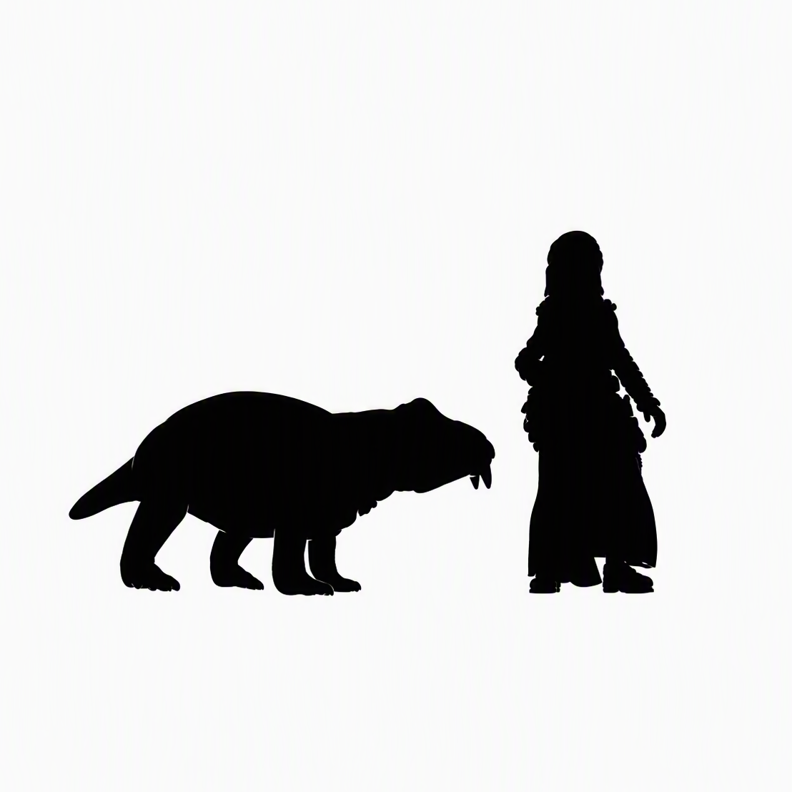 Lystrosaurus scale comparison to 28mm human miniature