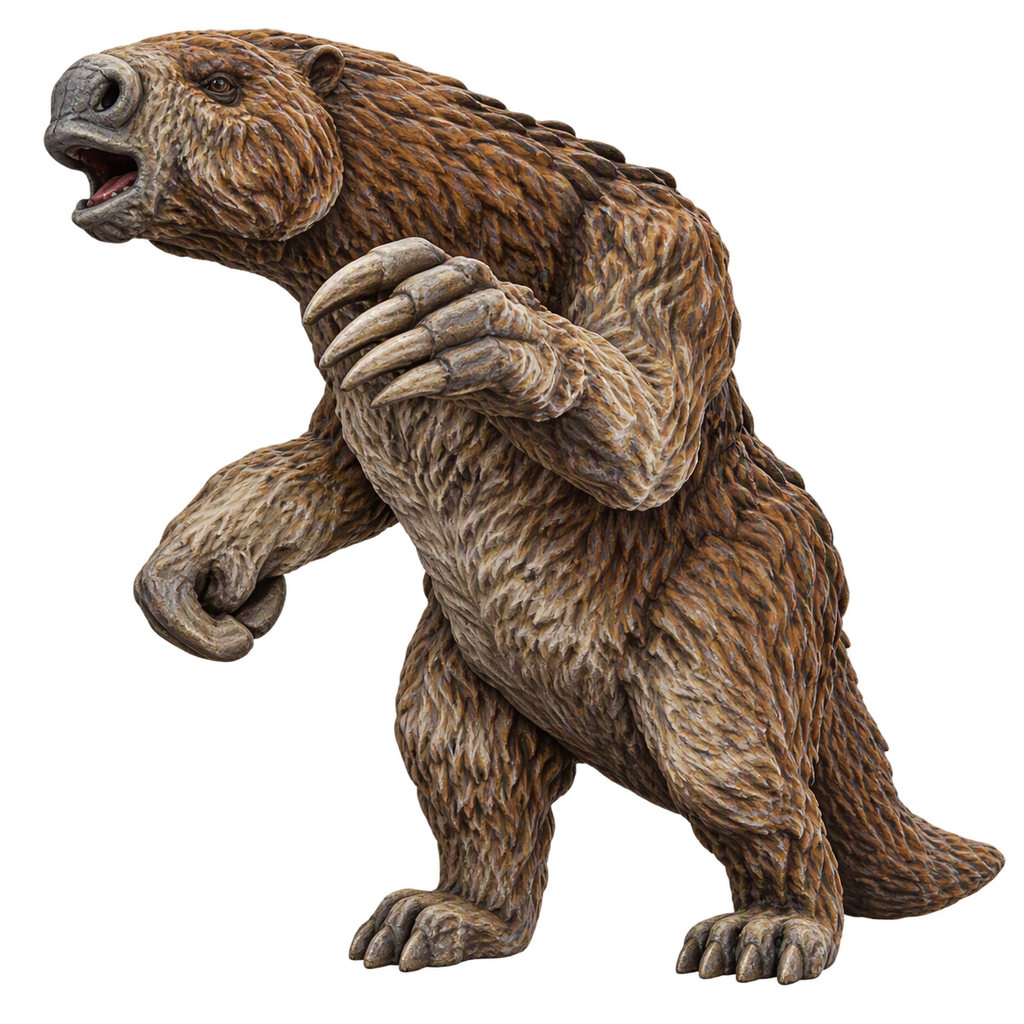 Painted Megatheriun attacking miniature