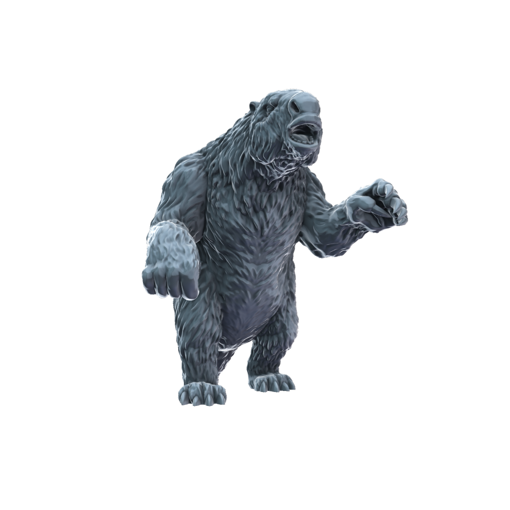 3d printed Megatherium attacking front view