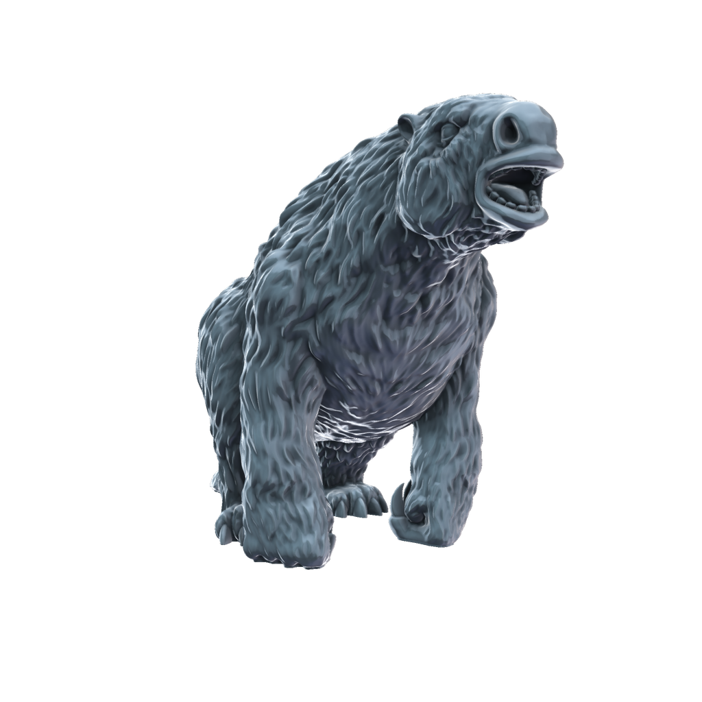 3D printed Megatherium walking front view