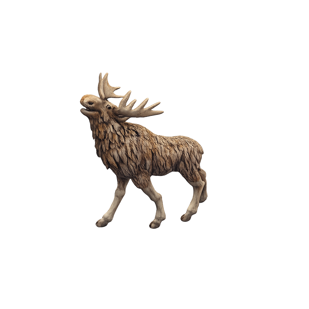 Painted Moose Calling miniature