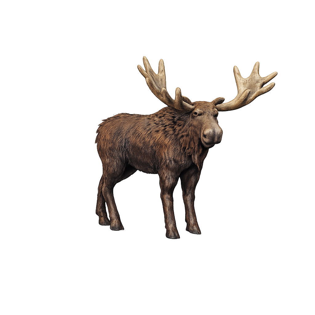 Painted Moose Standing miniature