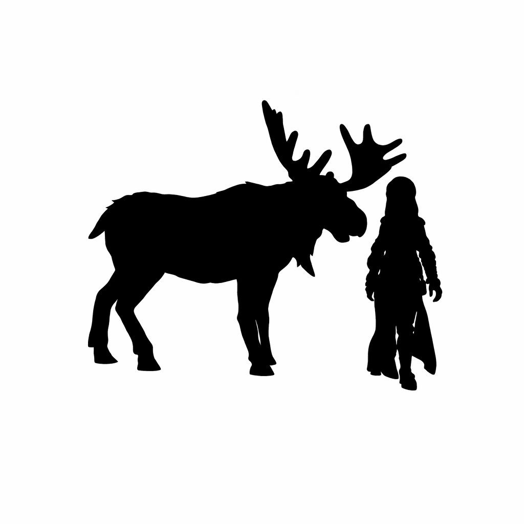 Moose Standing scale comparison to 28mm human miniature