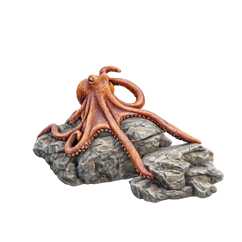 Painted Octopus on Rock miniature