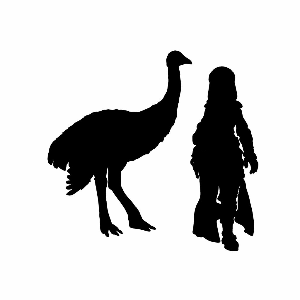 Ostrich scale comparison to 28mm human miniature