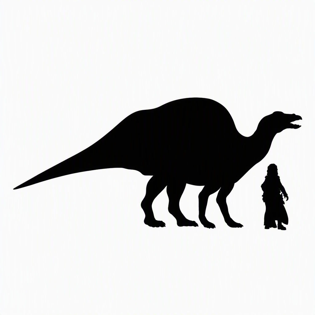 Ouranosaurusvwalking scale comparison to 28mm human miniature
