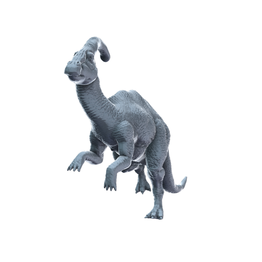 3D printed Parasaurolophus front view