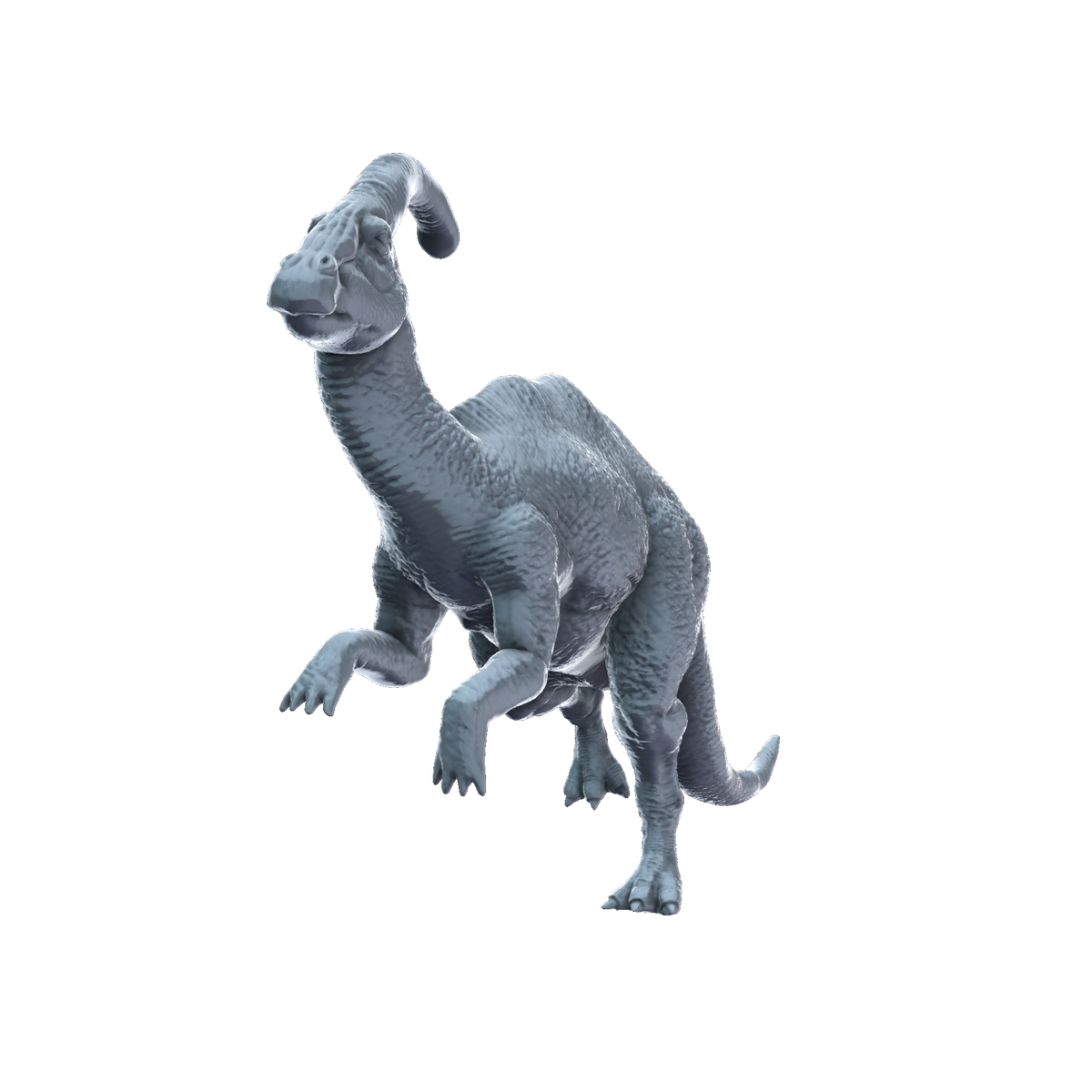 3D printed Parasaurolophus front view