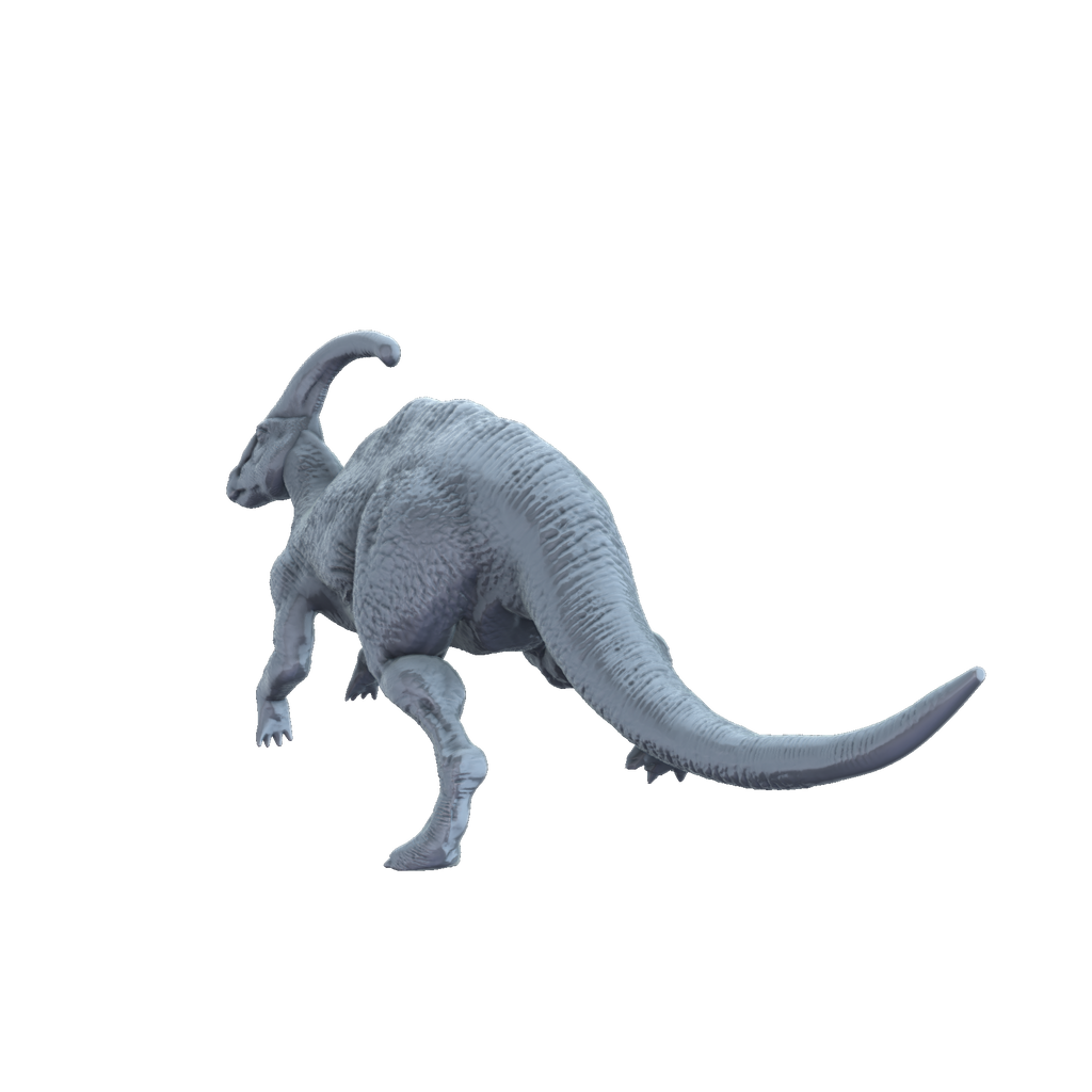 3D printed Parasaurolophus rear view