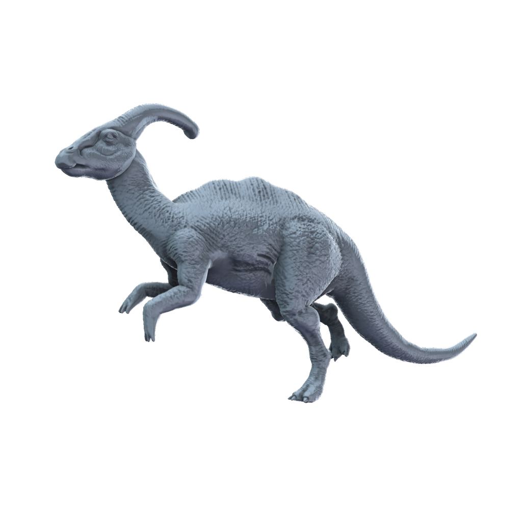 3D printed Parasaurolophus side view