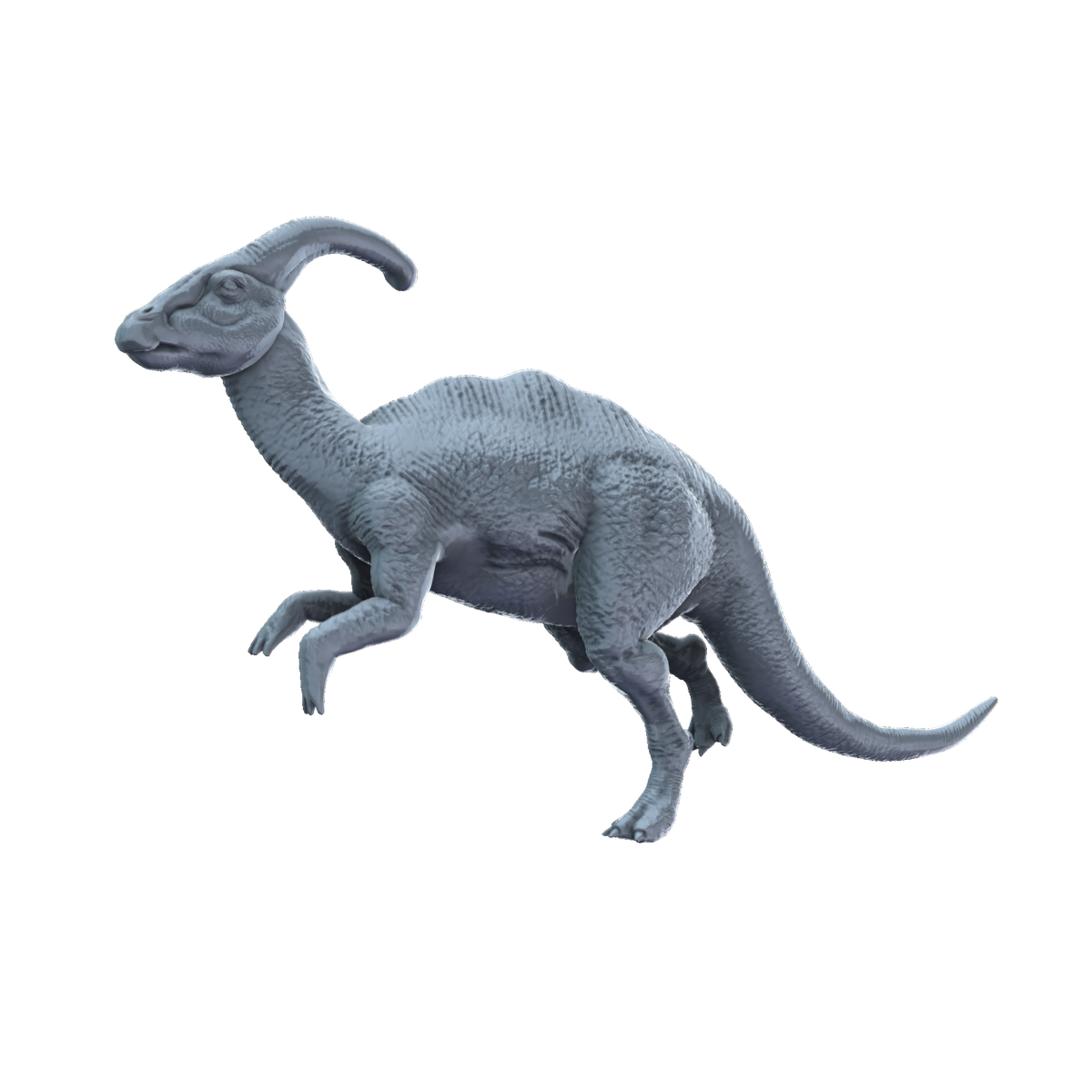 3D printed Parasaurolophus side view