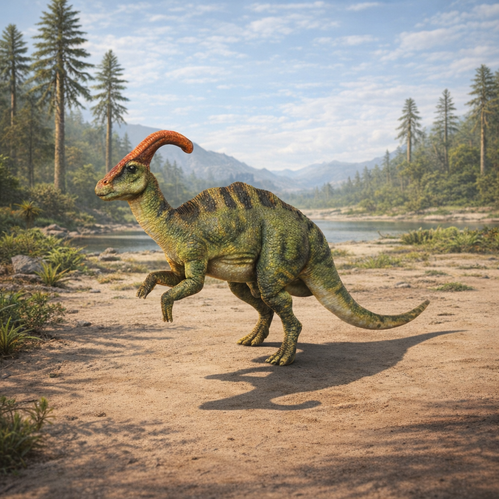 Parasaurolophus in a prehistoric enviroment