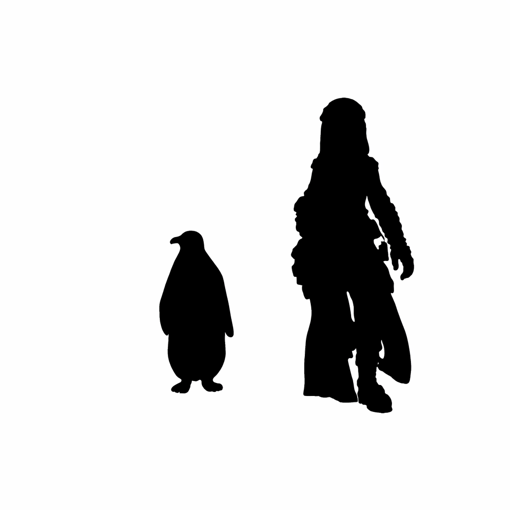 Penguin scale comparison to 28mm human miniature