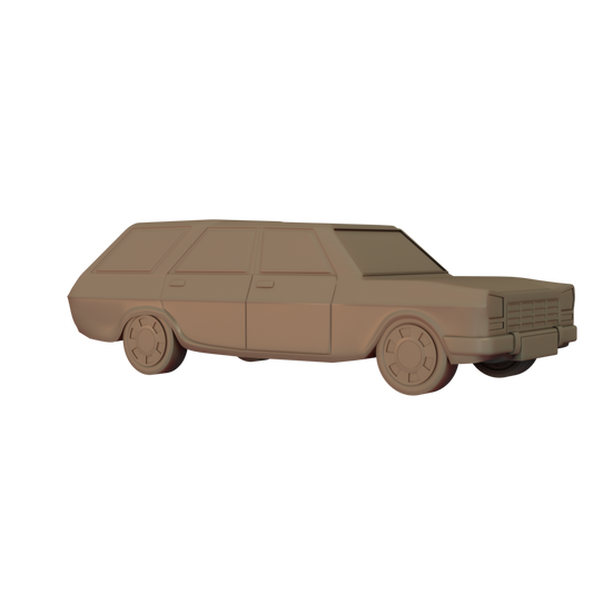 3D Render of Peugeot Estate car miniature side Image
