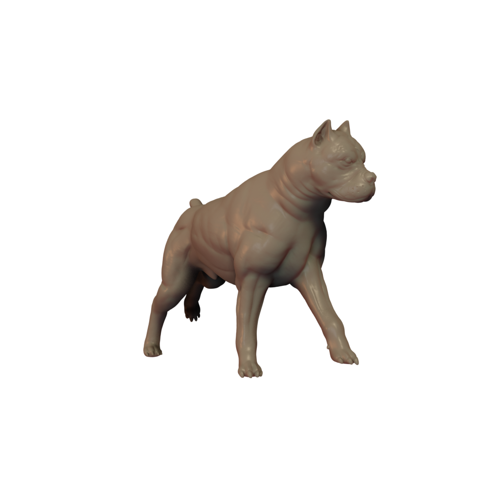 3d printed Pitbull side view