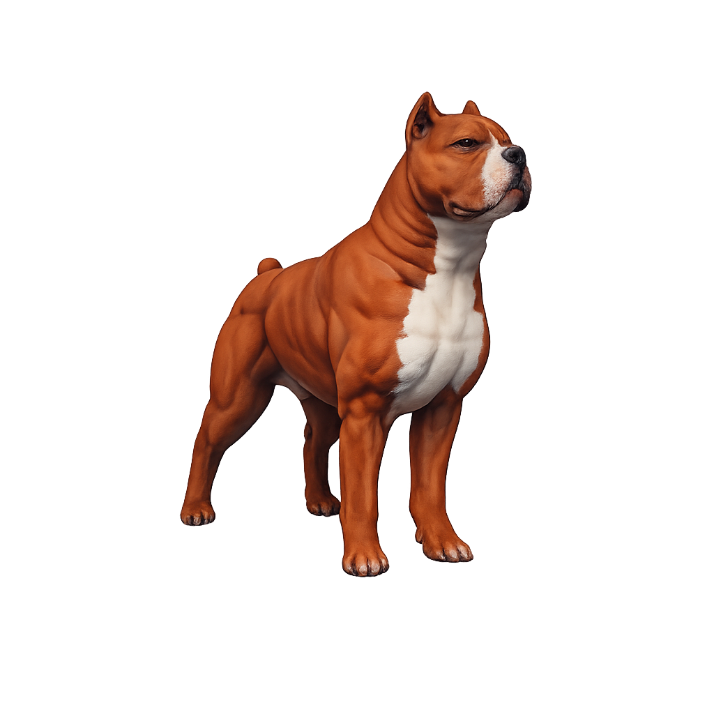 Painted Pitbull Standing miniature
