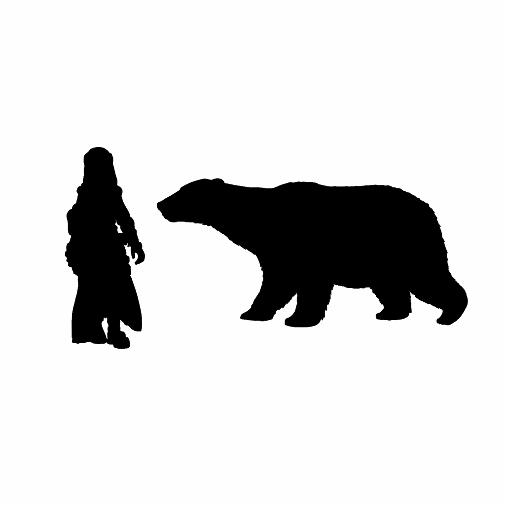 Polar Bear scale comparison to 28mm human miniature