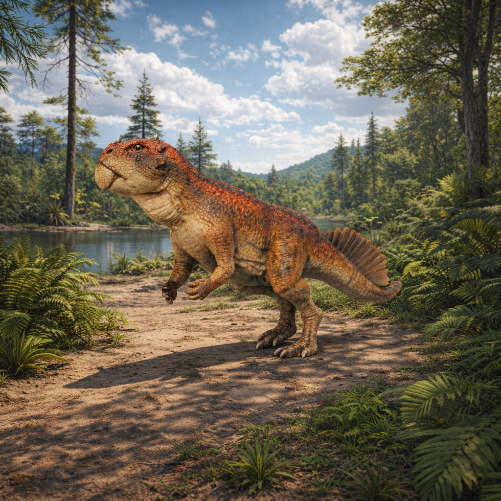 Psittacosaurus in a prehistoric enviroment