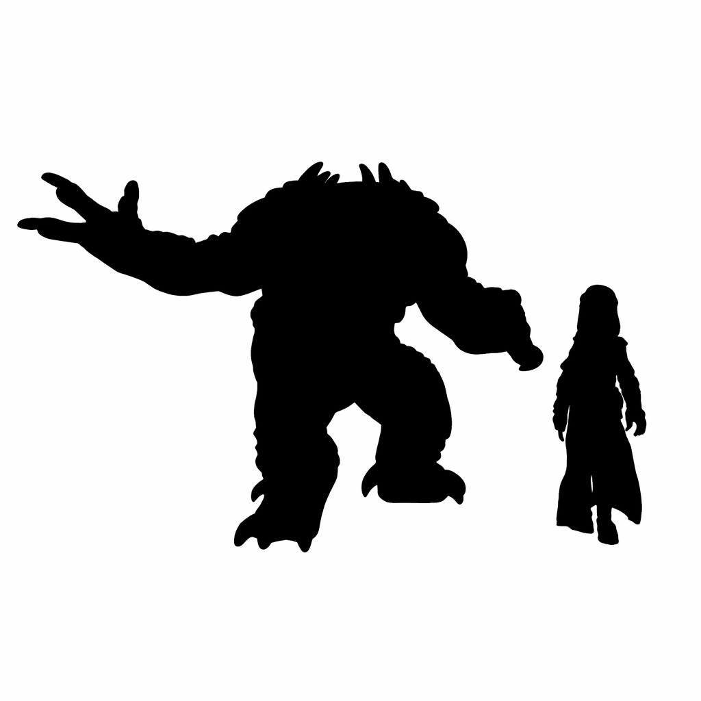 Rock Beast scale comparison to 28mm human miniature