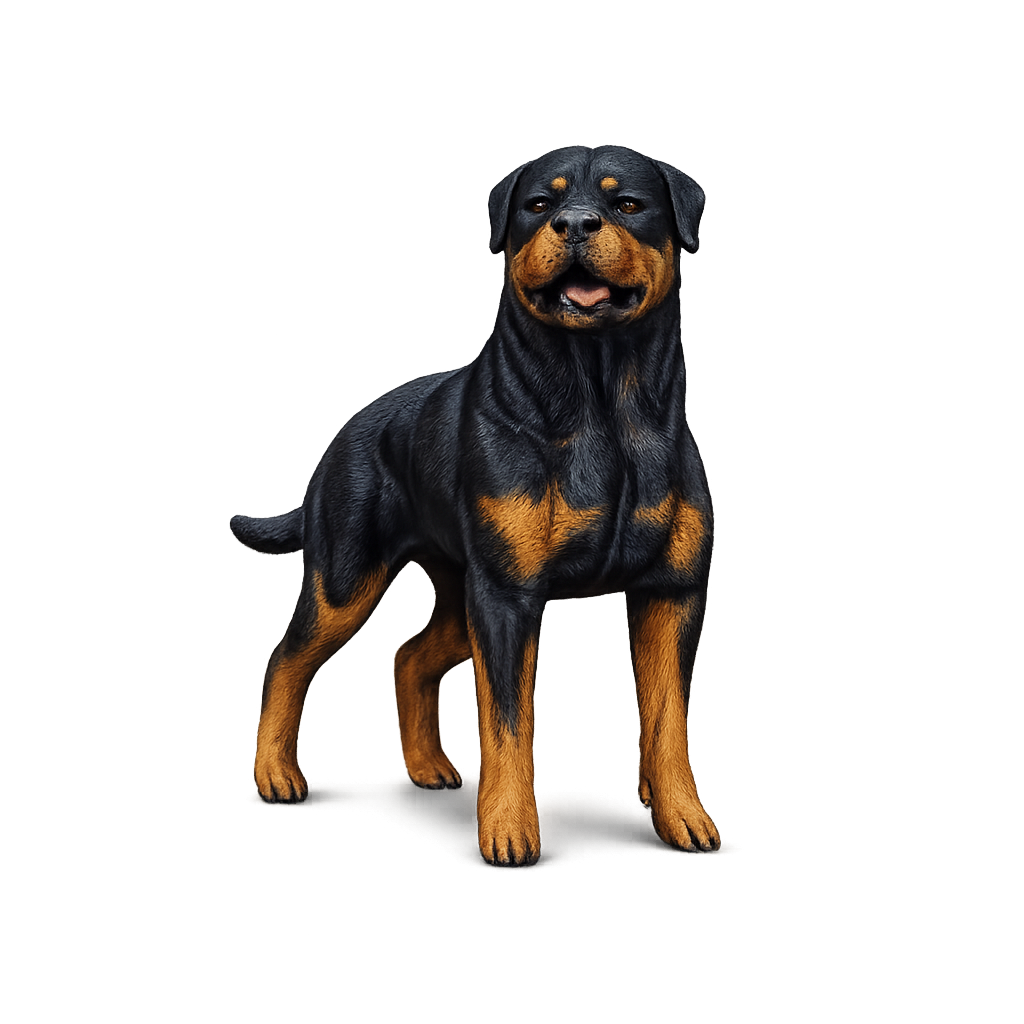 Painted Rottweiler Standing miniature