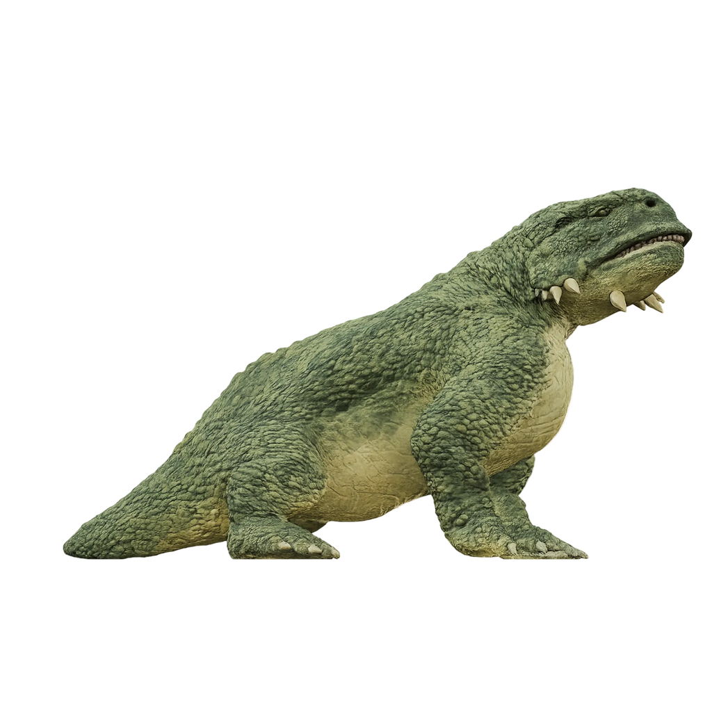 Painted Scutosaurus sitting miniature