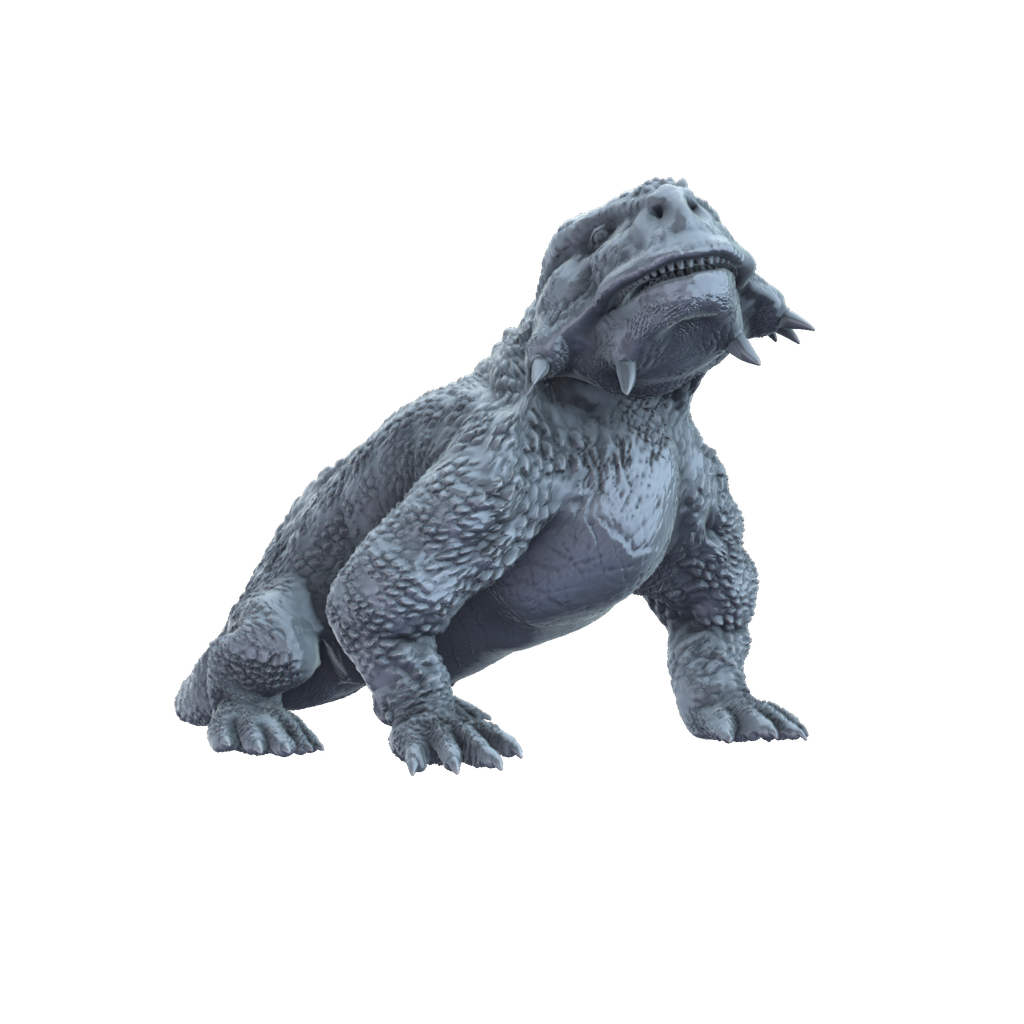 3D printed Scutosaurus sitting front view