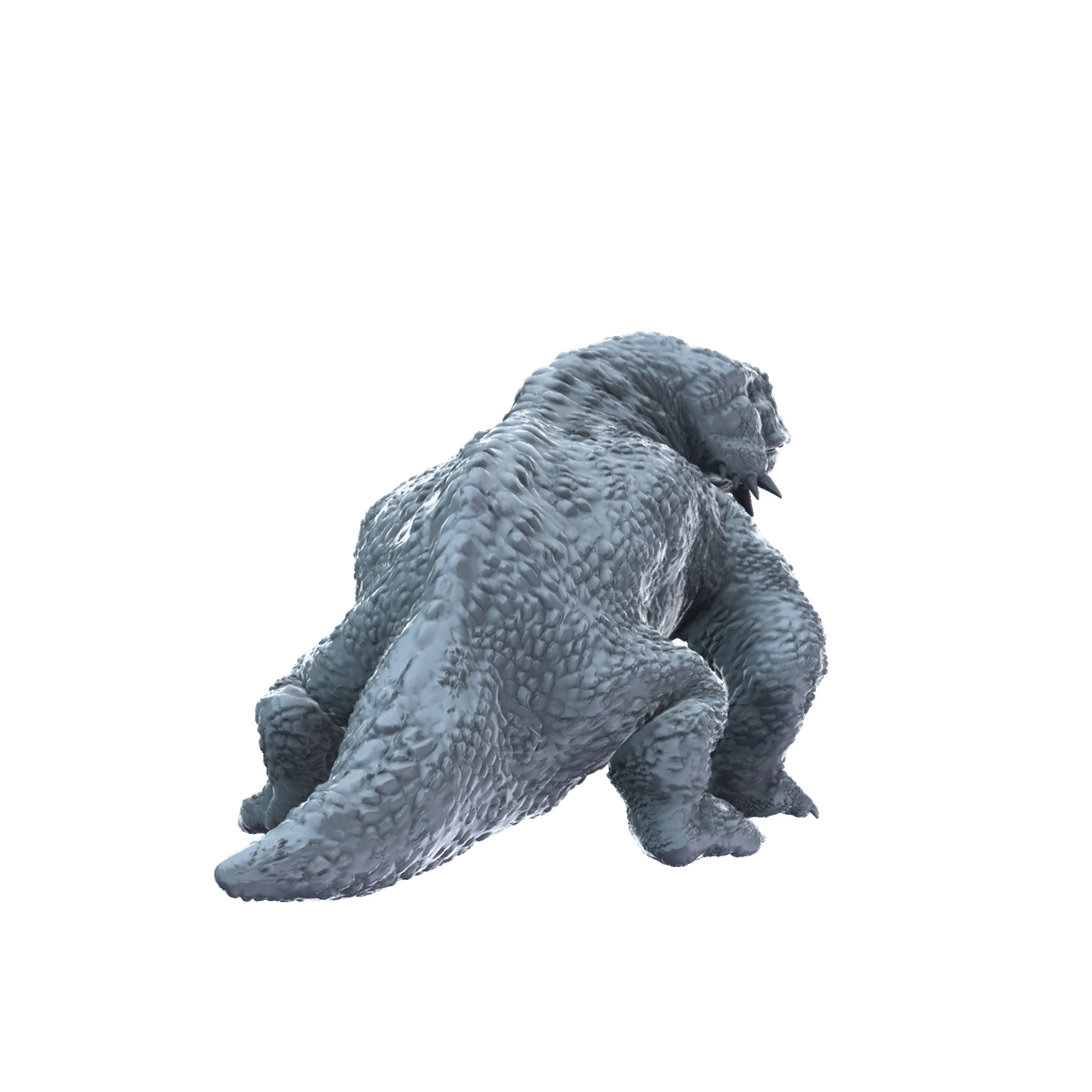 3D printed Scutosaurus sitting rear view