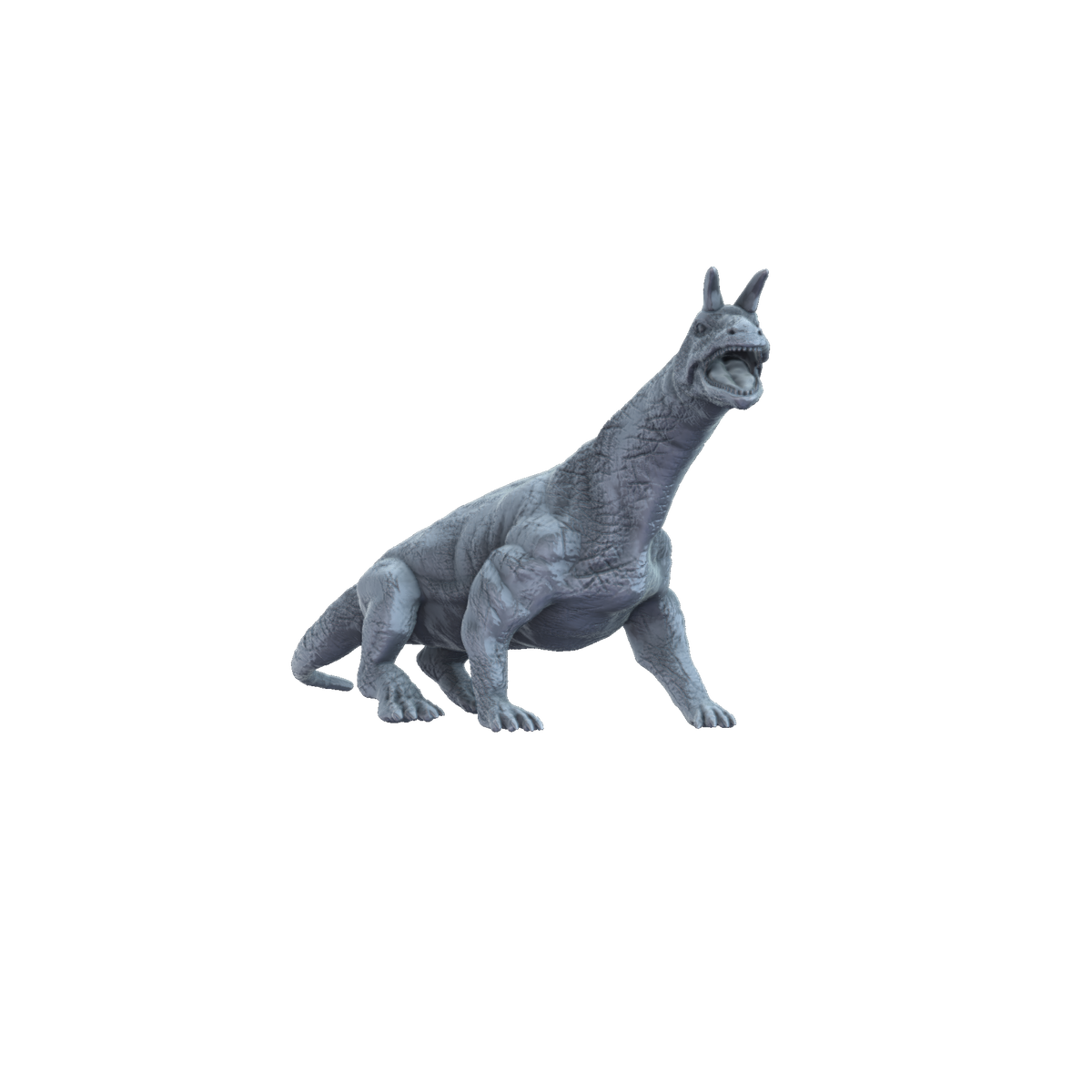 3D printed Shringasaurus walking front view