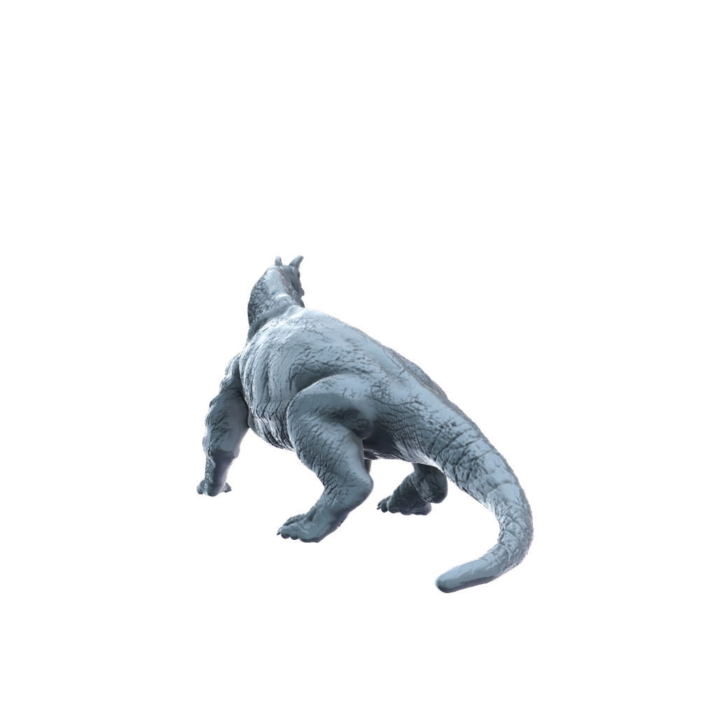 3D printed Shringasaurus walking rear view