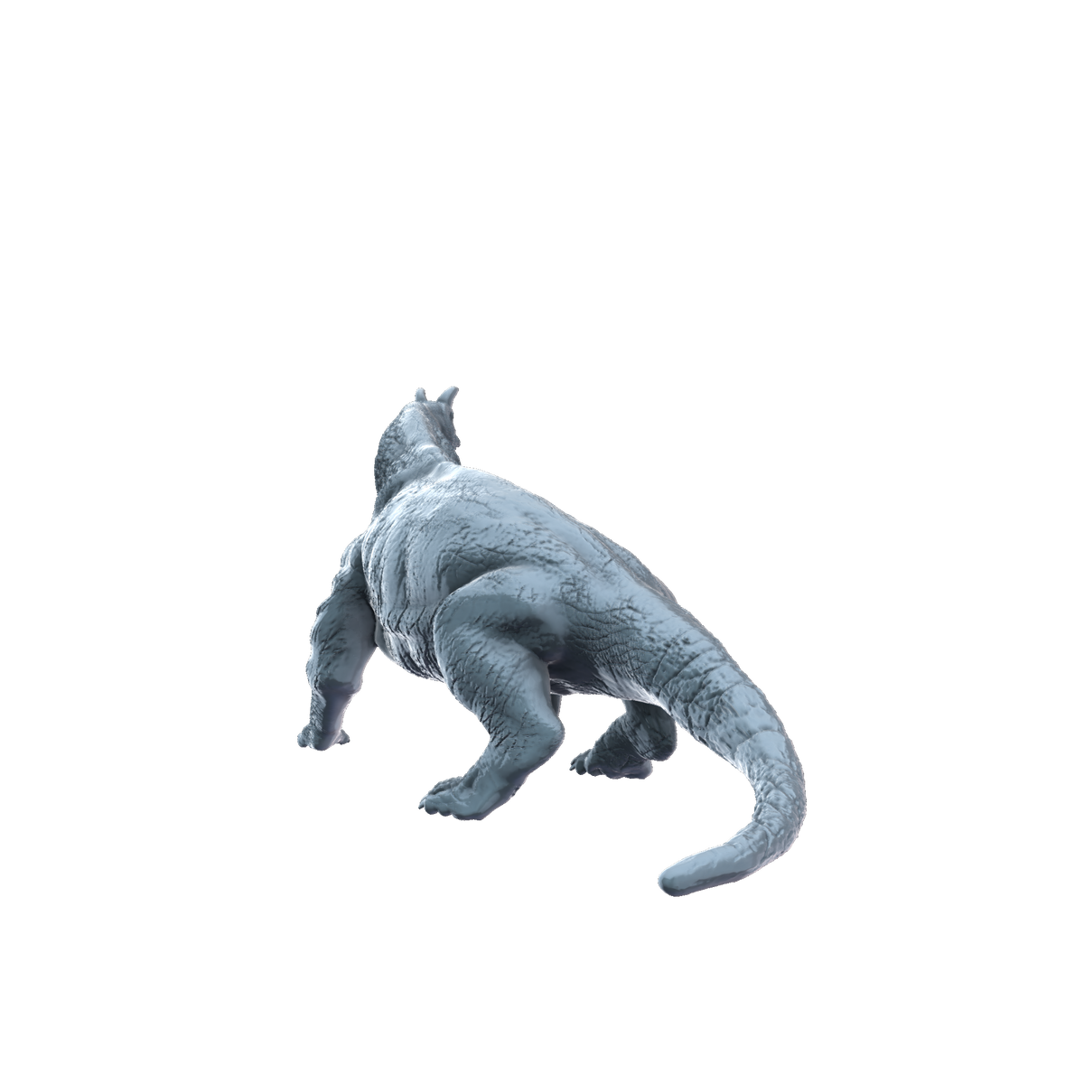 3D printed Shringasaurus walking rear view