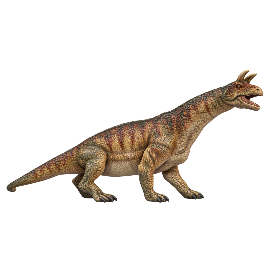 Painted Shringasaurus walking 3D printed miniature