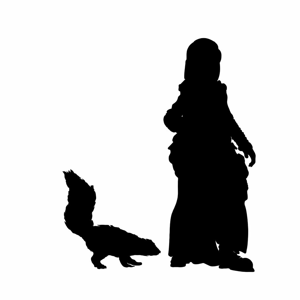 Skunk scale comparison to 28mm human miniature