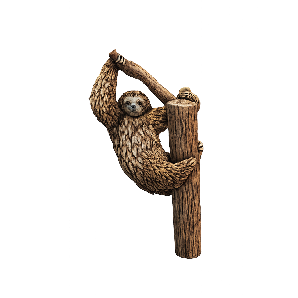 Painted Sloth on branch miniature