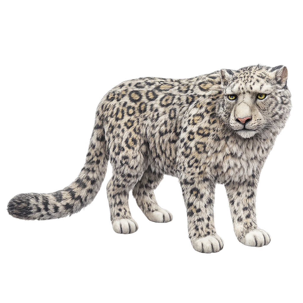Painted Snow leopard miniature