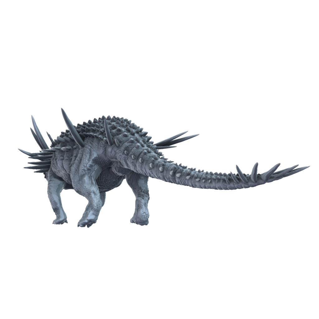 3d printed Spicomellus standing rear view