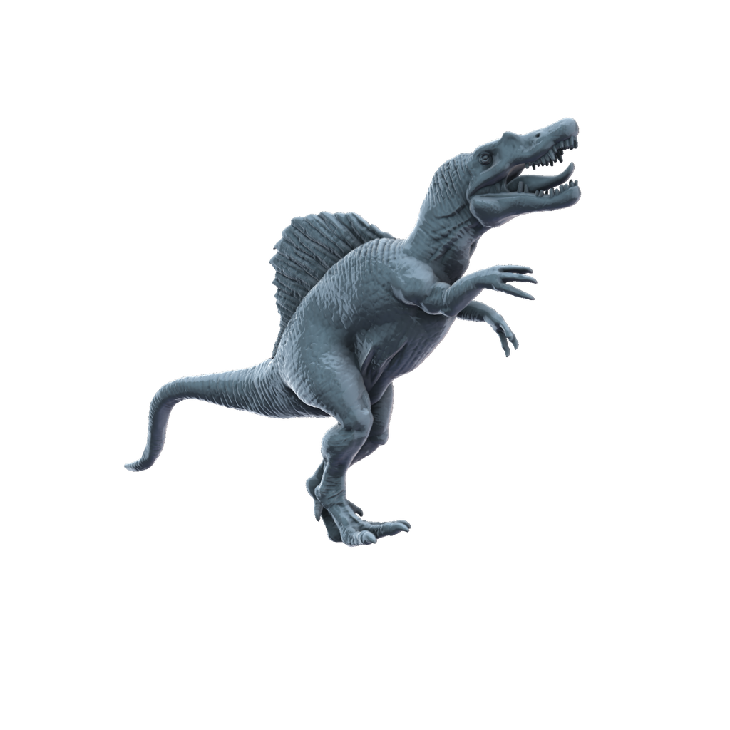 3D printed Spinosaurus dinosaur side view