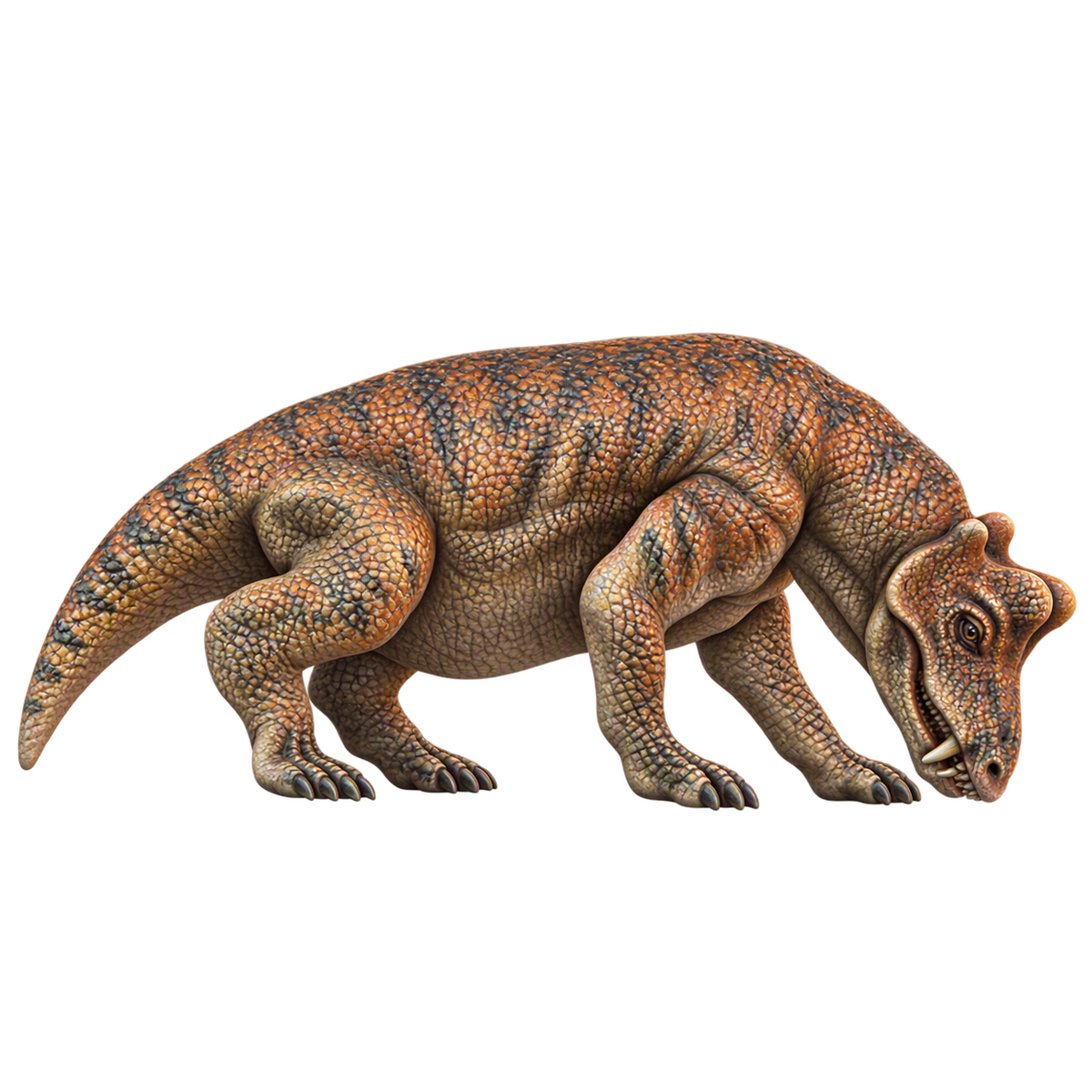 Painted Styracocephalus grazing 3d printed miniature