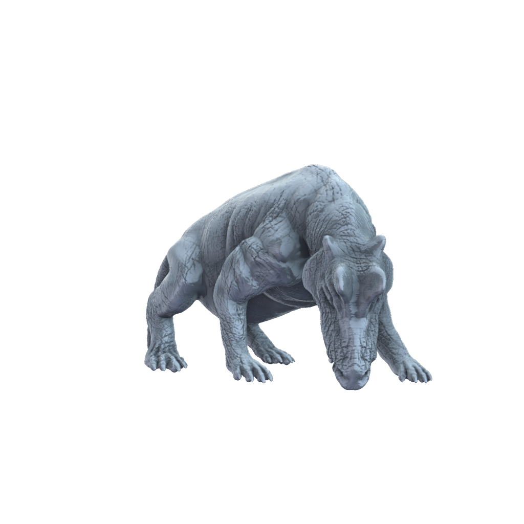 3D printed Styracocephalus grazing front view