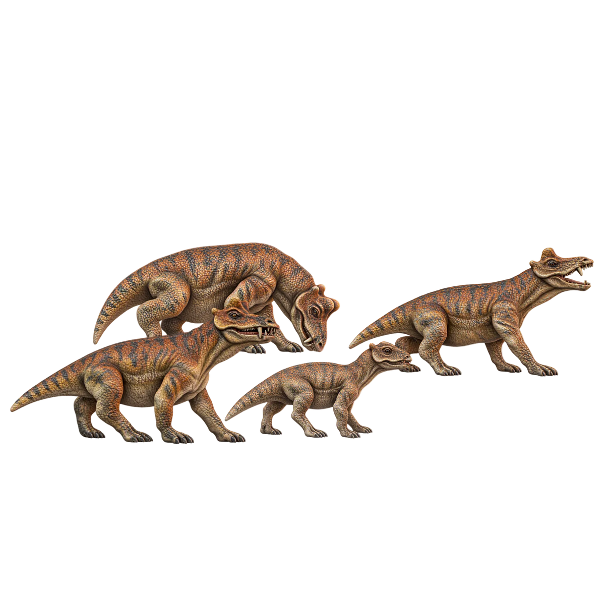 Painted Styracocephalus herd 3d printed miniatures