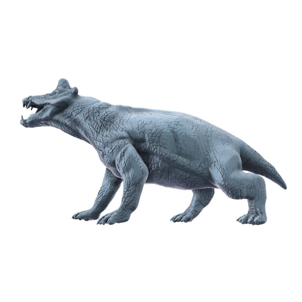 3D printed Styracocephalus roaring side view