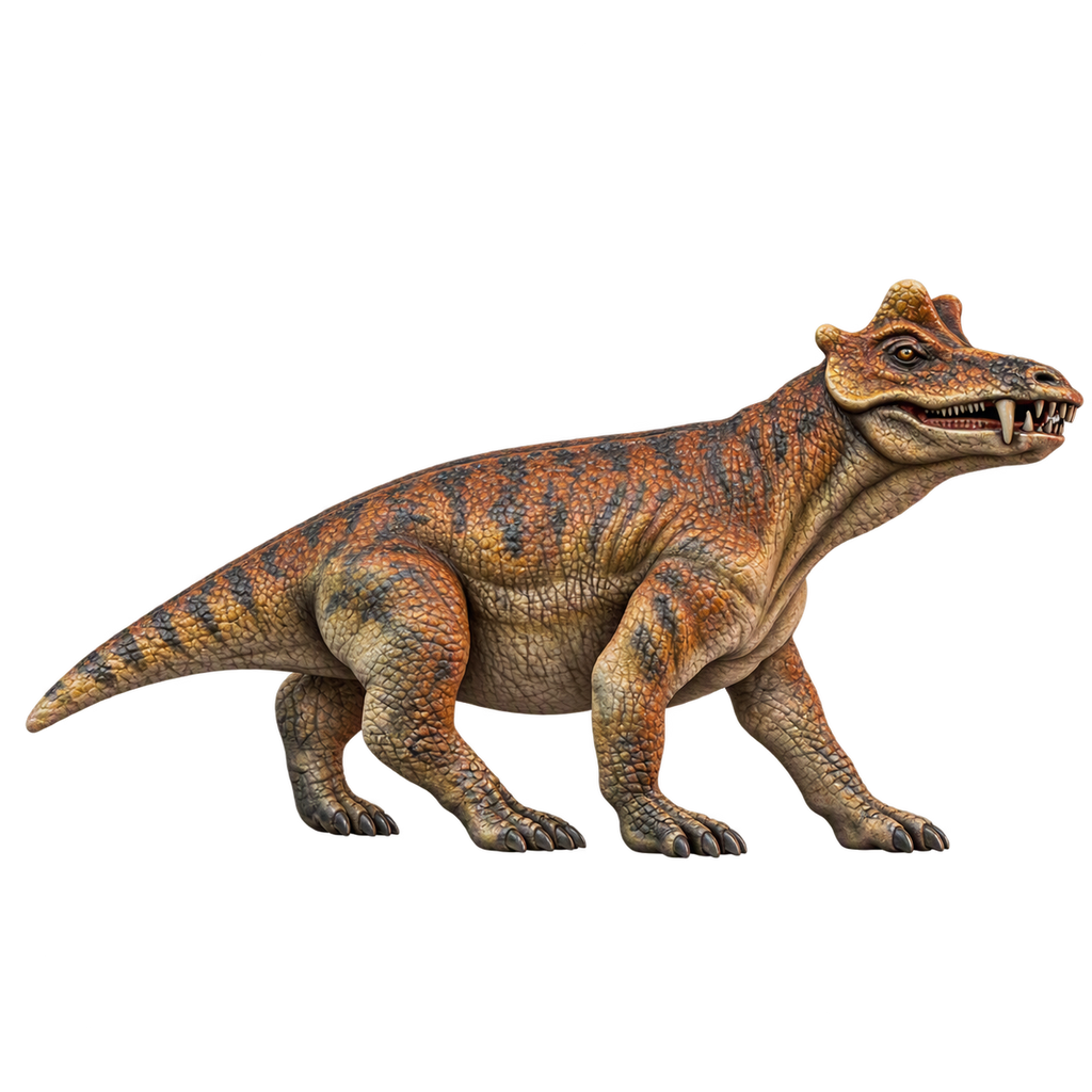 Painted Styracocephalus walking 3d printed miniature