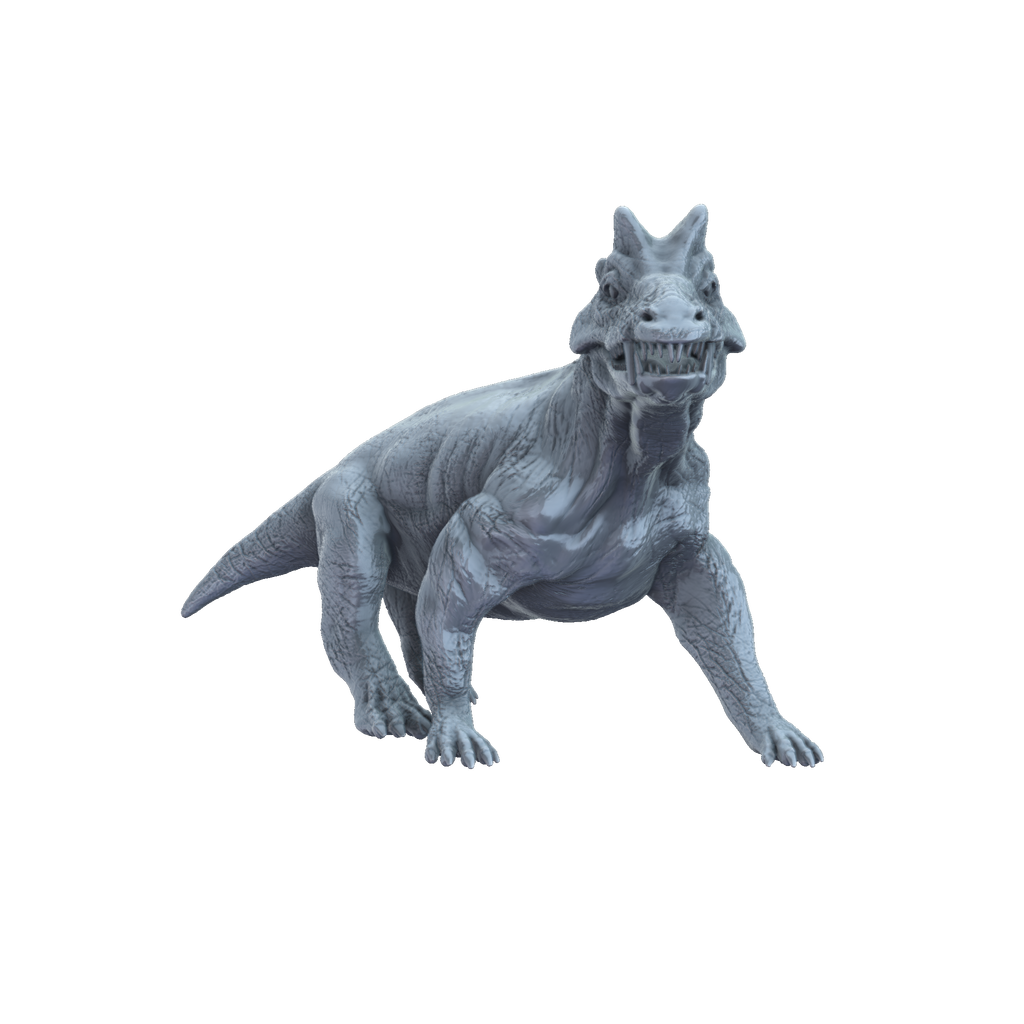 3D printed Styracocephalus walking front view