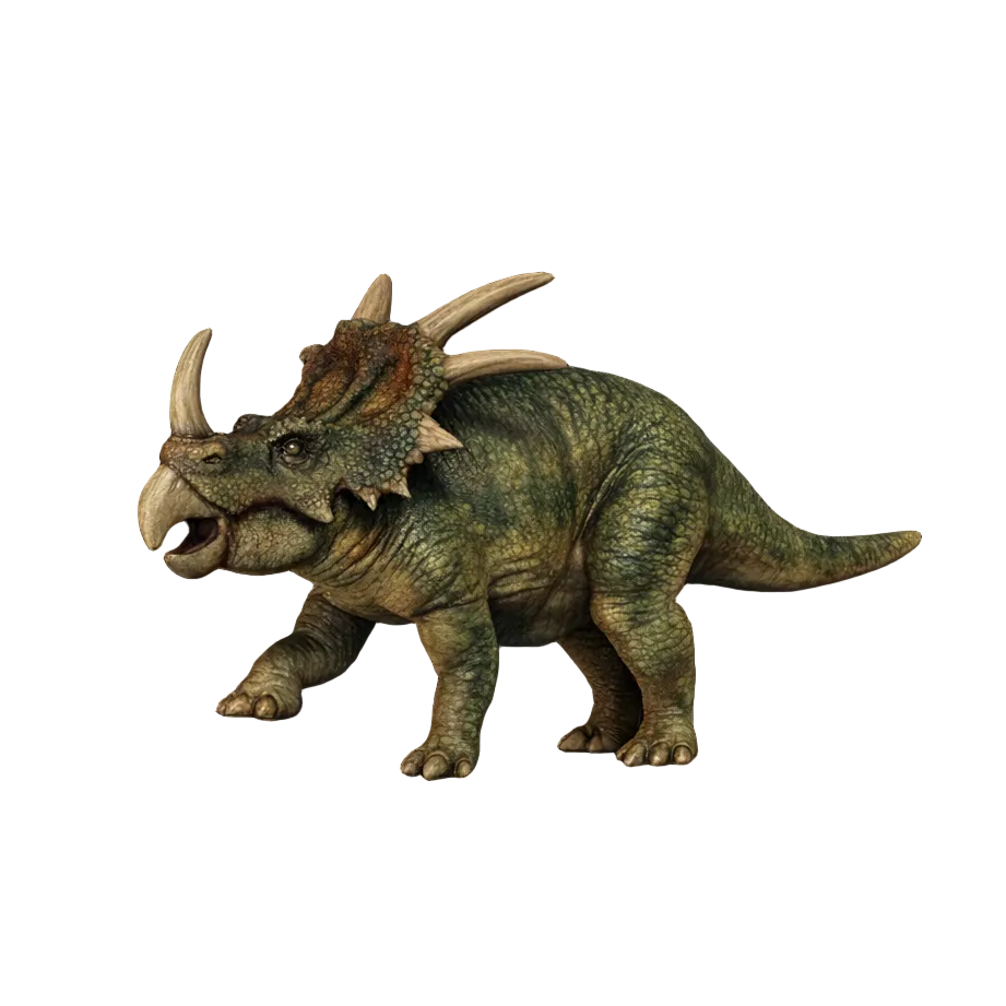 A painted Styracosaurus 3d printed miniature