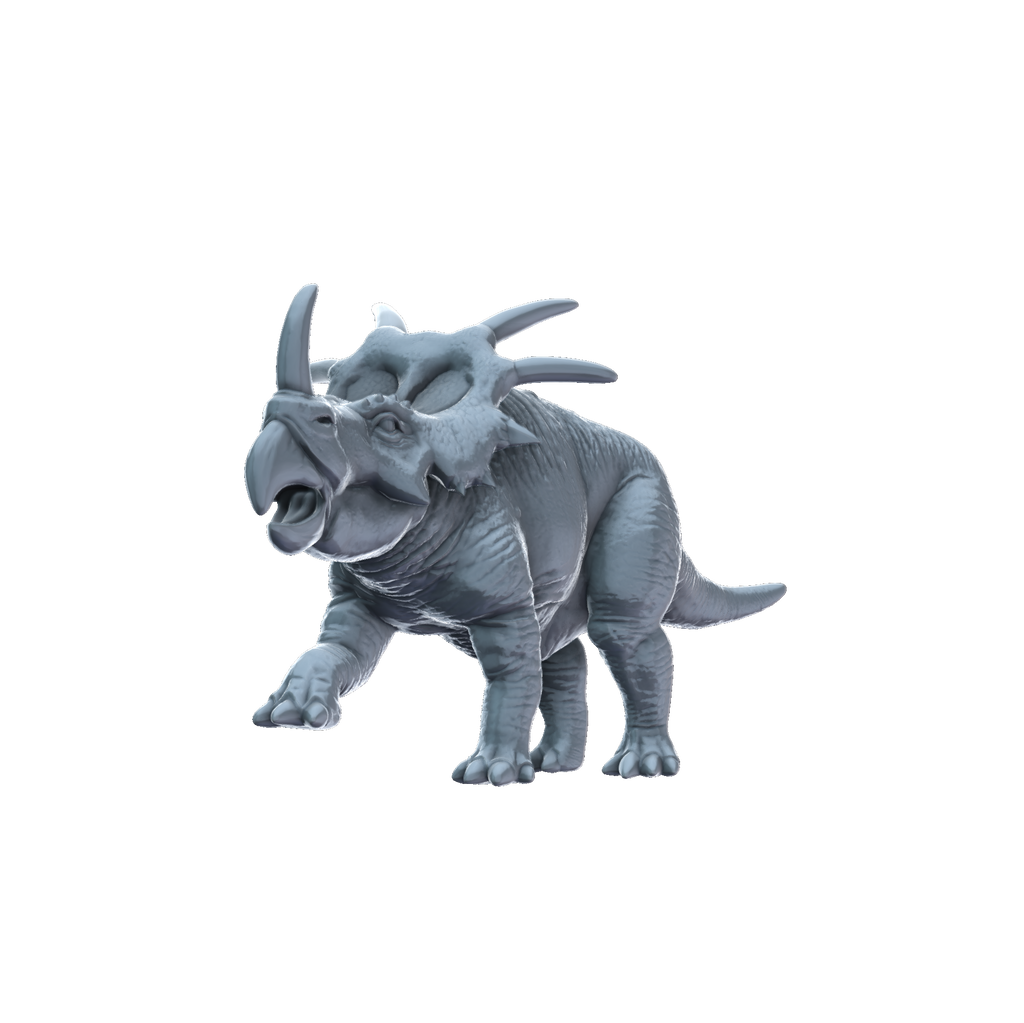 3D printed Styracosaurus front view