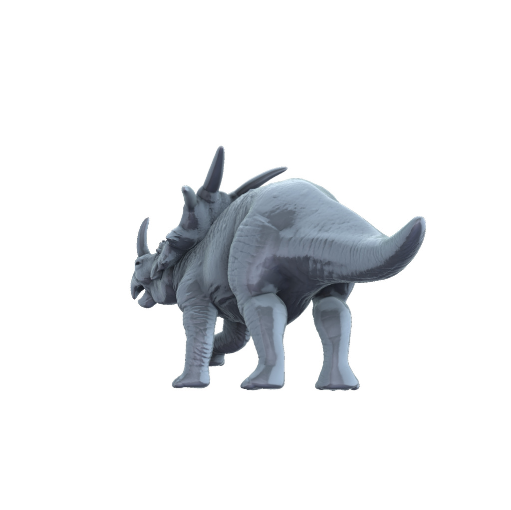 3D printed Styracosaurus rear view