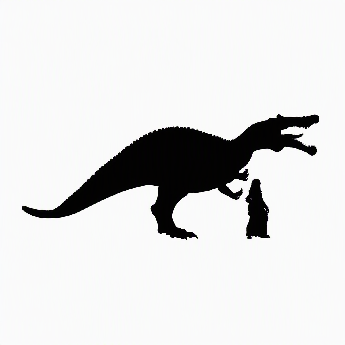 Suchomimus scale comparison to 28mm human miniature
