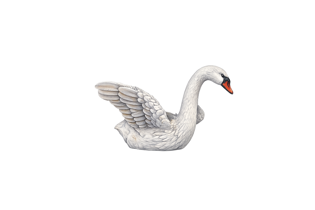 Painted Swan in water miniature